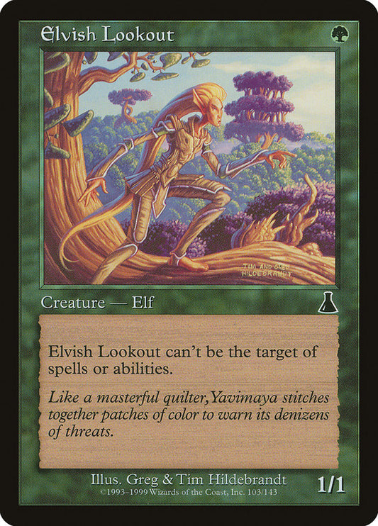 This Is An Image Of The Magic The Gathering Card Elvish Lookout From The Set Urza's Destiny - Designed By Artist Greg Hildebrandt & Tim Hildebrandt