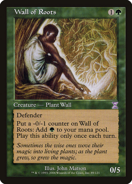 This Is An Image Of The Magic The Gathering Card Wall of Roots From The Set Tarkir: Dragonstorm Commander - Designed By Artist Matt Stewart