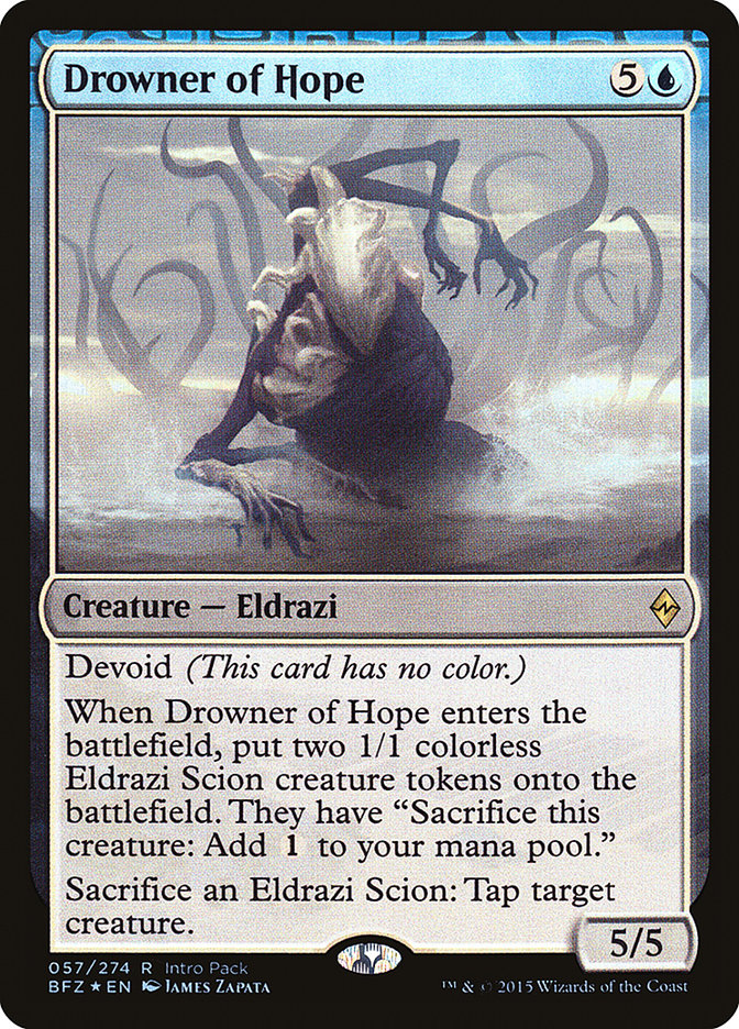 This Is An Image Of The Magic The Gathering Card Drowner of Hope From The Set Battle for Zendikar - Designed By Artist Tomasz Jedruszek