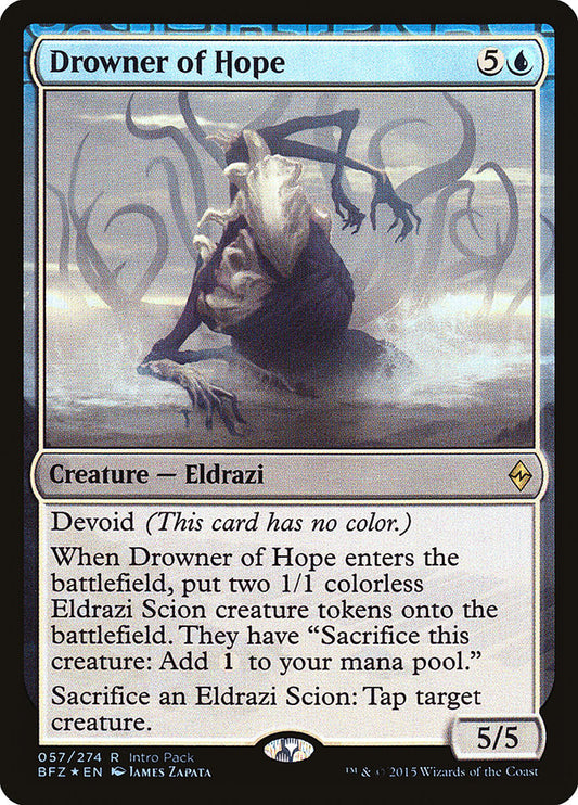This Is An Image Of The Magic The Gathering Card Drowner of Hope From The Set Battle for Zendikar - Designed By Artist Tomasz Jedruszek