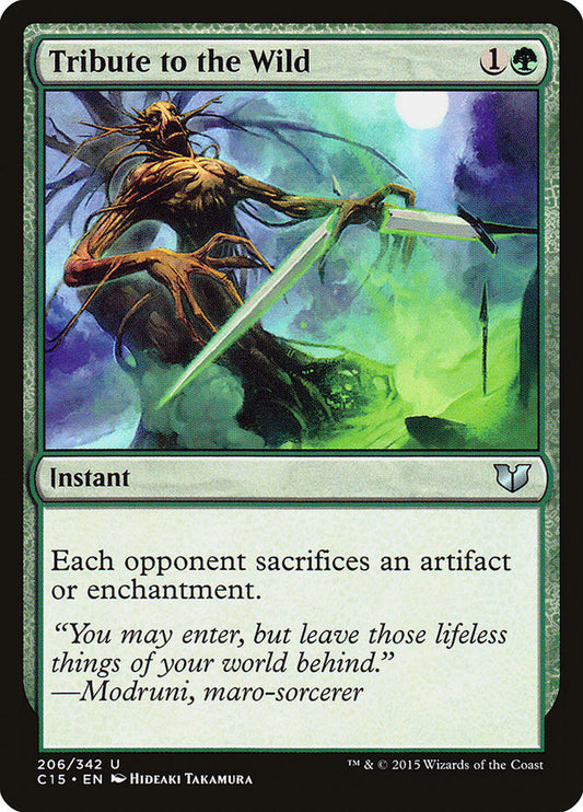 This Is An Image Of The Magic The Gathering Card Tribute to the Wild From The Set Commander 2020 - Designed By Artist Hideaki Takamura