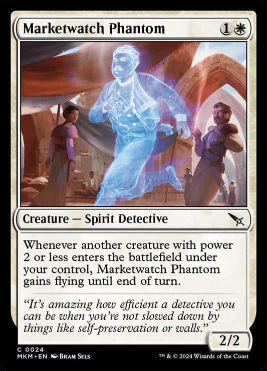 This Is An Image Of The Magic The Gathering Card Marketwatch Phantom From The Set Murders at Karlov Manor - Designed By Artist Bram Sels