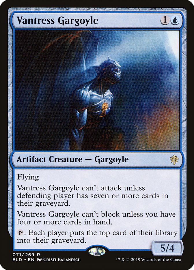 This Is An Image Of The Magic The Gathering Card Vantress Gargoyle From The Set Throne of Eldraine - Designed By Artist Cristi Balanescu