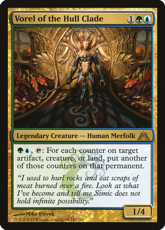 This Is An Image Of The Magic The Gathering Card Vorel of the Hull Clade From The Set The Lost Caverns of Ixalan Commander - Designed By Artist Mike Bierek