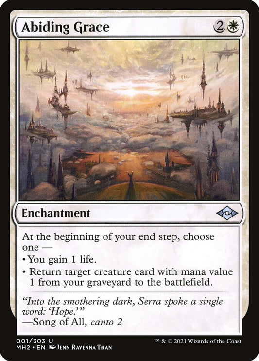 This Is An Image Of The Magic The Gathering Card Abiding Grace From The Set Modern Horizons 2 - Designed By Artist Ravenna Tran