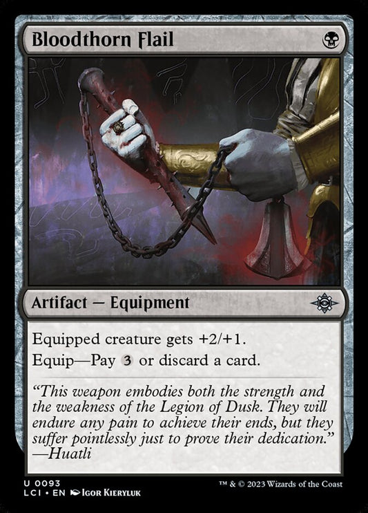 This Is An Image Of The Magic The Gathering Card Bloodthorn Flail From The Set The Lost Caverns of Ixalan - Designed By Artist Igor Kieryluk