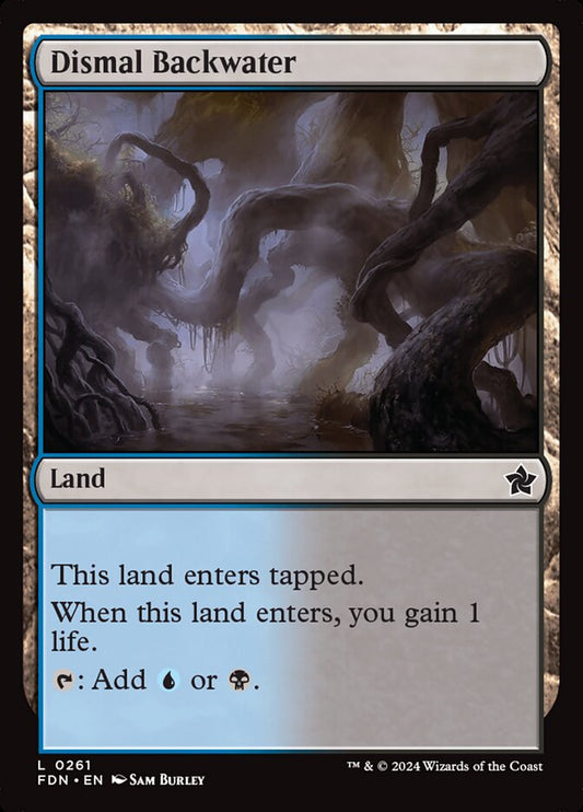 This Is An Image Of The Magic The Gathering Card Dismal Backwater From The Set Tarkir: Dragonstorm - Designed By Artist Alayna Danner
