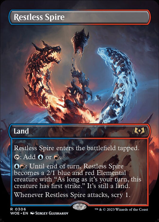 This Is An Image Of The Magic The Gathering Card Restless Spire From The Set Wilds of Eldraine - Designed By Artist Sergey Glushakov
