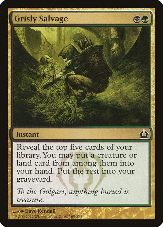 This Is An Image Of The Magic The Gathering Card Grisly Salvage From The Set Tarkir: Dragonstorm Commander - Designed By Artist Dave Kendall