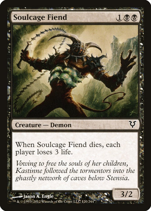 This Is An Image Of The Magic The Gathering Card Soulcage Fiend From The Set Avacyn Restored - Designed By Artist Jason A. Engle