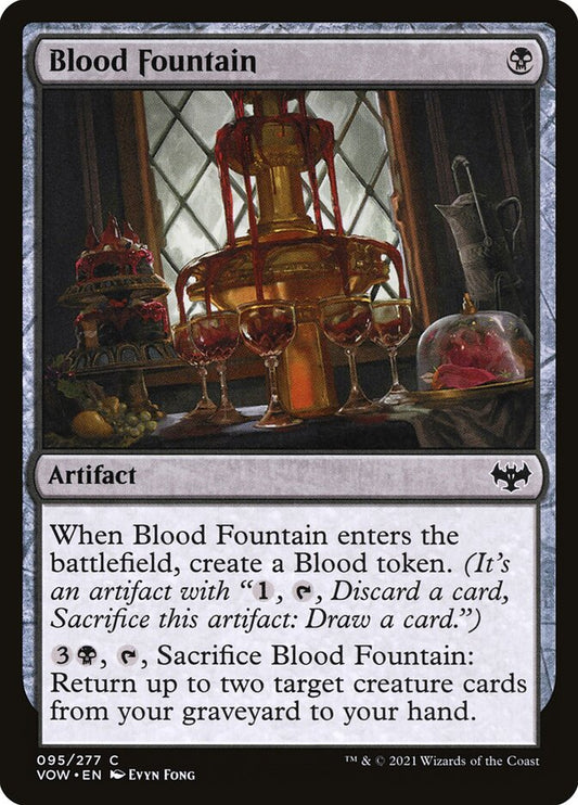This Is An Image Of The Magic The Gathering Card Blood Fountain From The Set Innistrad: Crimson Vow - Designed By Artist Evyn Fong