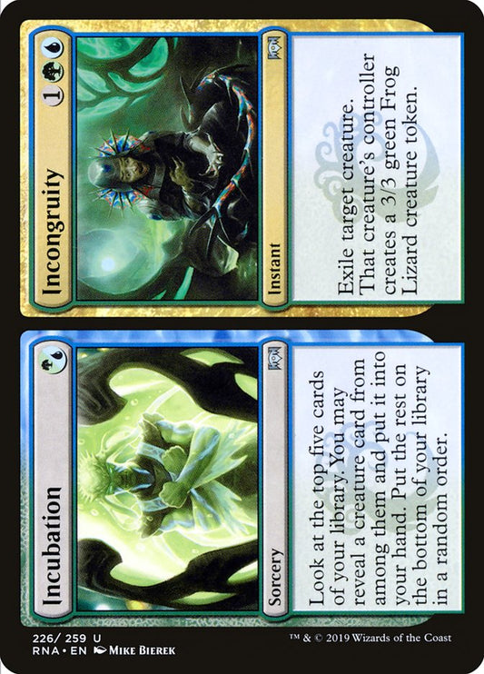 This Is An Image Of The Magic The Gathering Card Incubation // Incongruity From The Set Ravnica: Clue Edition - Designed By Artist Mike Bierek