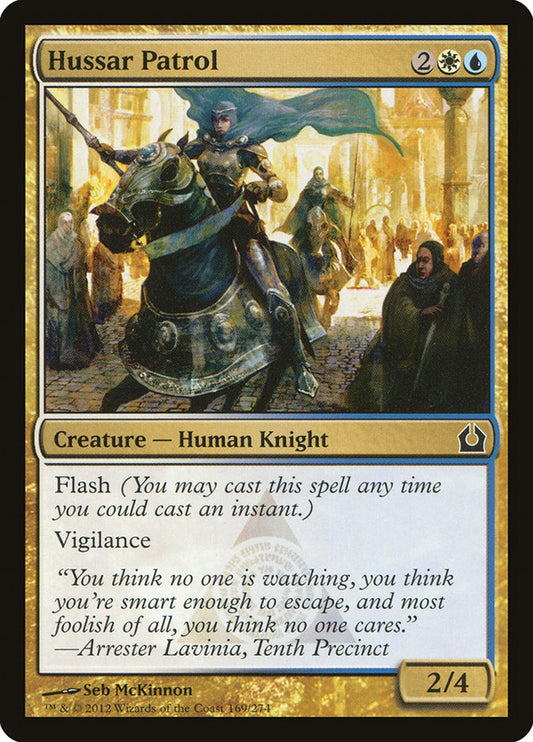 This Is An Image Of The Magic The Gathering Card Hussar Patrol From The Set Duel Decks: Speed vs. Cunning - Designed By Artist Seb McKinnon