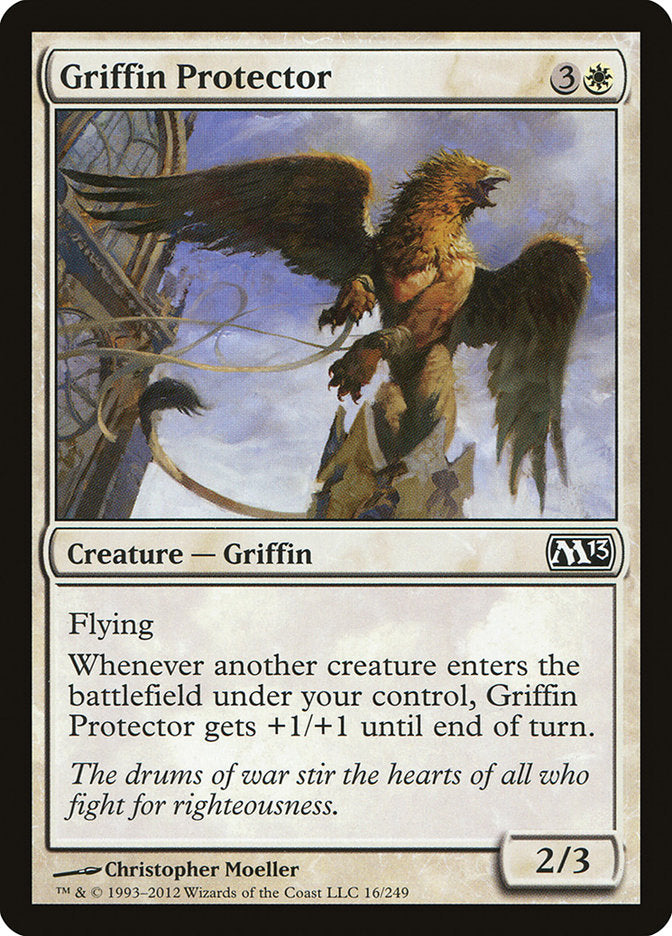 This Is An Image Of The Magic The Gathering Card Griffin Protector From The Set Dominaria United - Designed By Artist Omar Rayyan