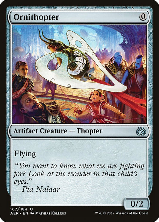 This Is An Image Of The Magic The Gathering Card Ornithopter From The Set Dominaria Remastered - Designed By Artist Franz Vohwinkel