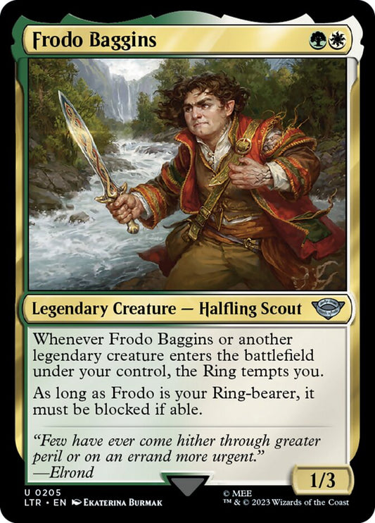 This Is An Image Of The Magic The Gathering Card Frodo Baggins From The Set The Lord of the Rings: Tales of Middle-earth - Designed By Artist Ekaterina Burmak