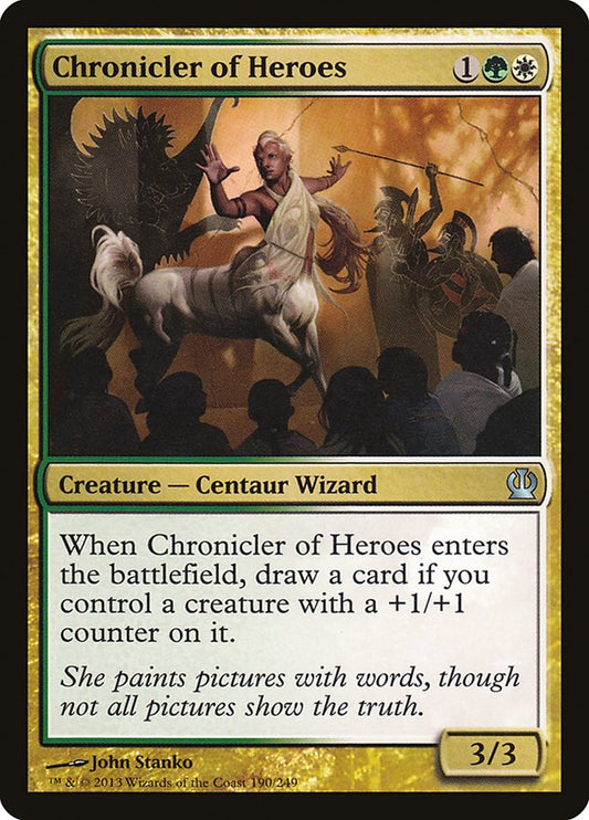 This Is An Image Of The Magic The Gathering Card Chronicler of Heroes From The Set Double Masters 2022 - Designed By Artist John Stanko