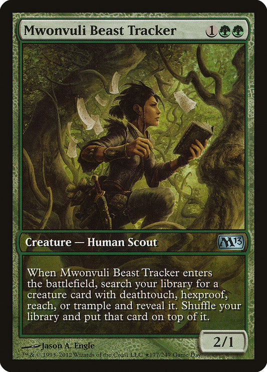 This Is An Image Of The Magic The Gathering Card Mwonvuli Beast Tracker From The Set Magic 2013 - Designed By Artist Zoltan Boros