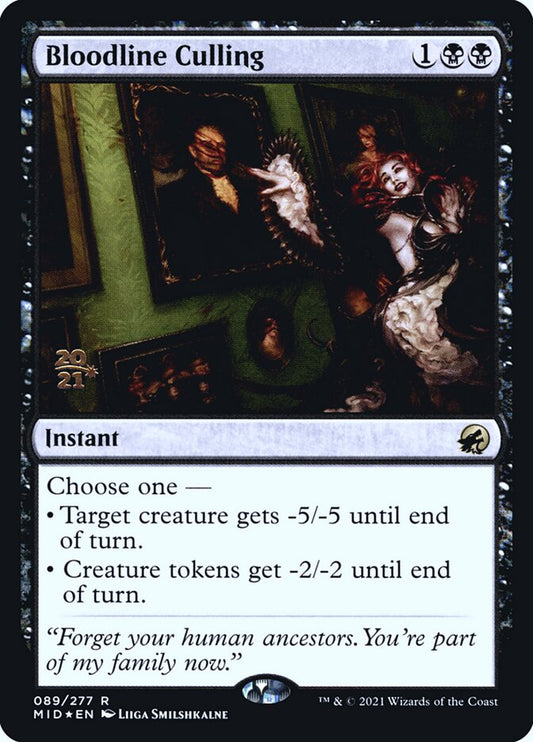 This Is An Image Of The Magic The Gathering Card Bloodline Culling From The Set Innistrad: Midnight Hunt - Designed By Artist Liiga Smilshkalne