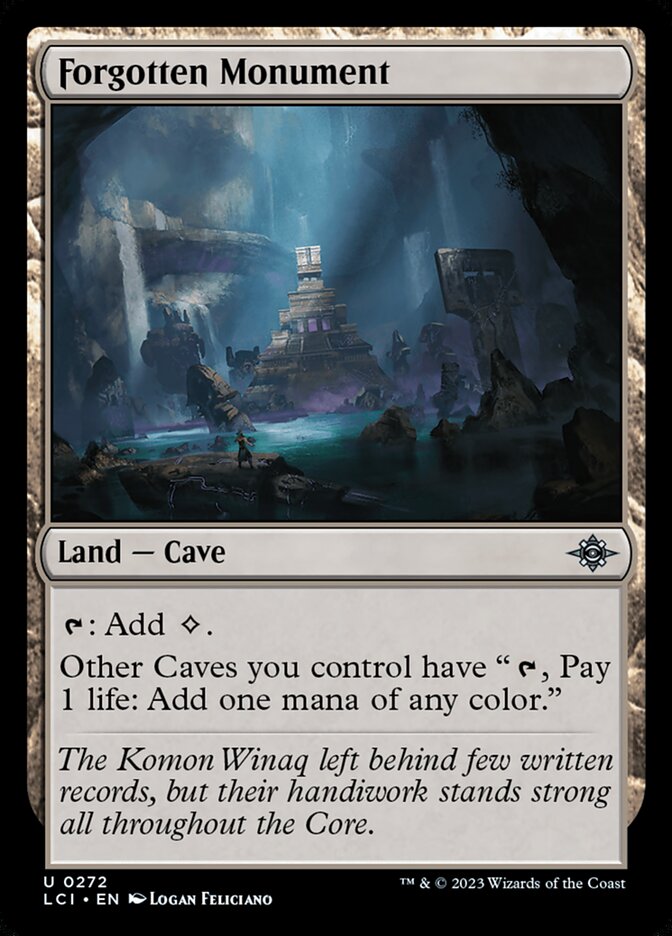 This Is An Image Of The Magic The Gathering Card Forgotten Monument From The Set The Lost Caverns of Ixalan - Designed By Artist Logan Feliciano