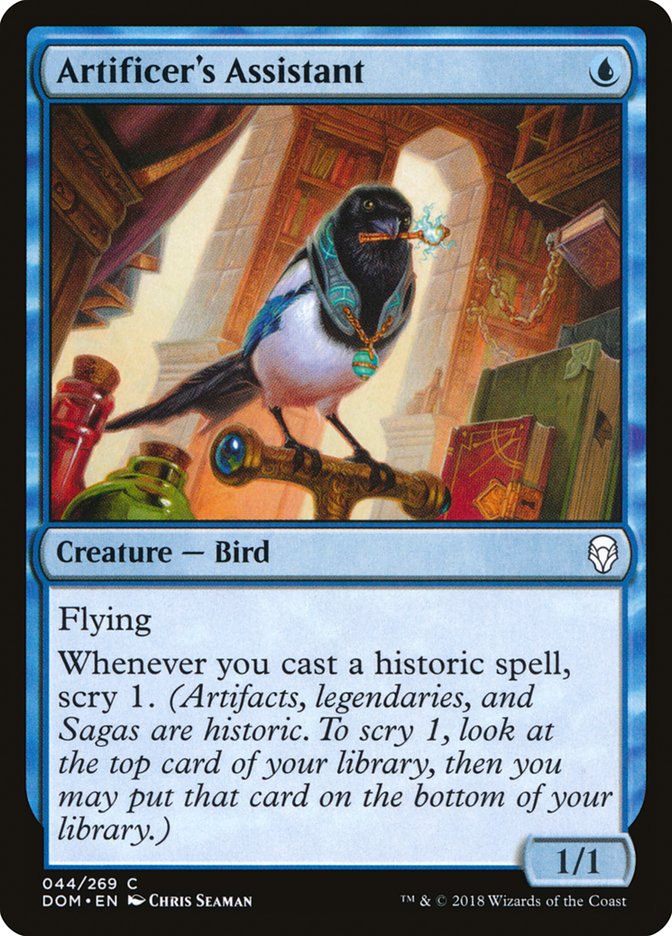 This Is An Image Of The Magic The Gathering Card Artificer's Assistant From The Set Dominaria - Designed By Artist Chris Seaman