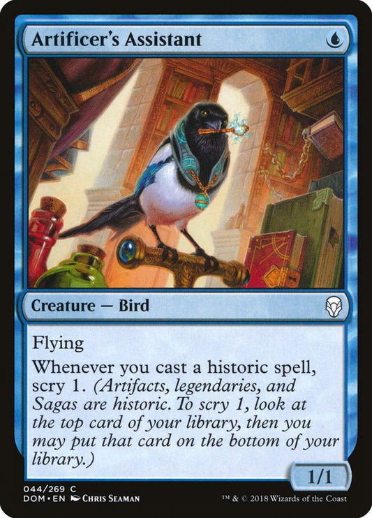 This Is An Image Of The Magic The Gathering Card Artificer's Assistant From The Set Dominaria - Designed By Artist Chris Seaman