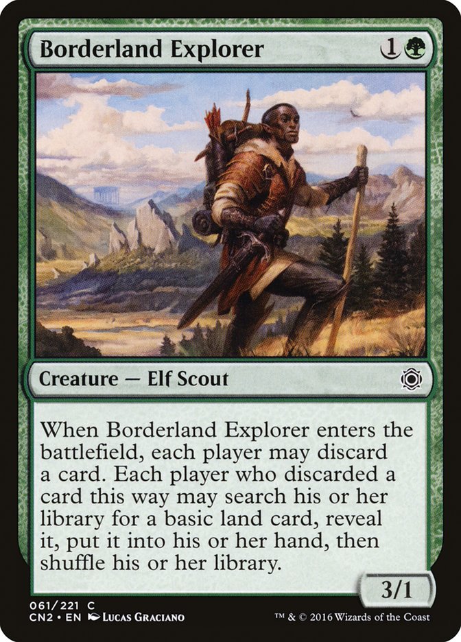 This Is An Image Of The Magic The Gathering Card Borderland Explorer From The Set Commander 2018 - Designed By Artist Lucas Graciano