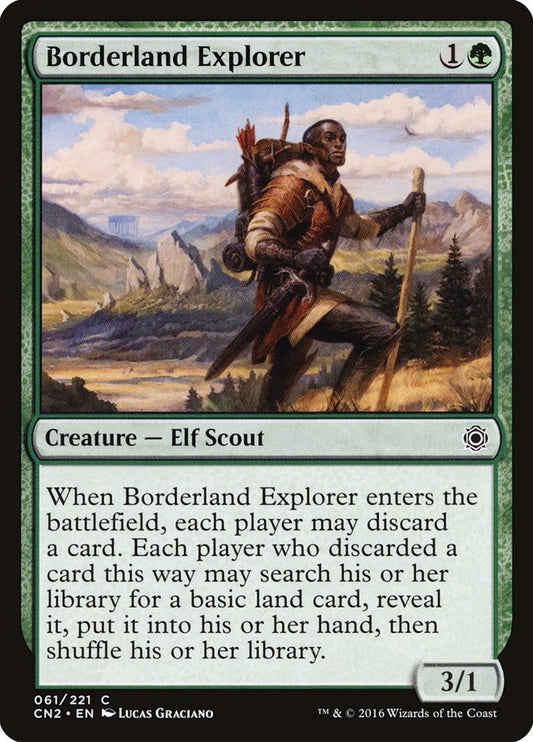 This Is An Image Of The Magic The Gathering Card Borderland Explorer From The Set Commander 2018 - Designed By Artist Lucas Graciano