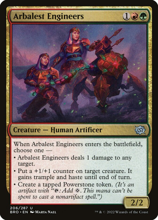 This Is An Image Of The Magic The Gathering Card Arbalest Engineers From The Set The Brothers' War - Designed By Artist Marta Nael