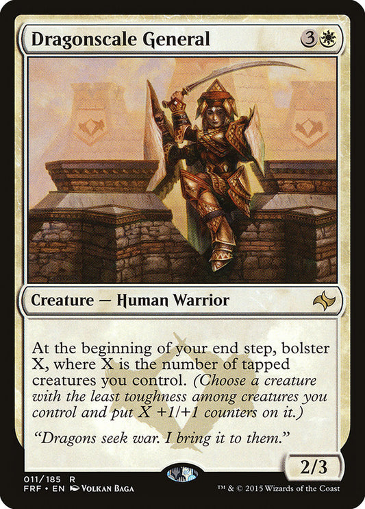 This Is An Image Of The Magic The Gathering Card Dragonscale General From The Set Fate Reforged - Designed By Artist Volkan Baǵa