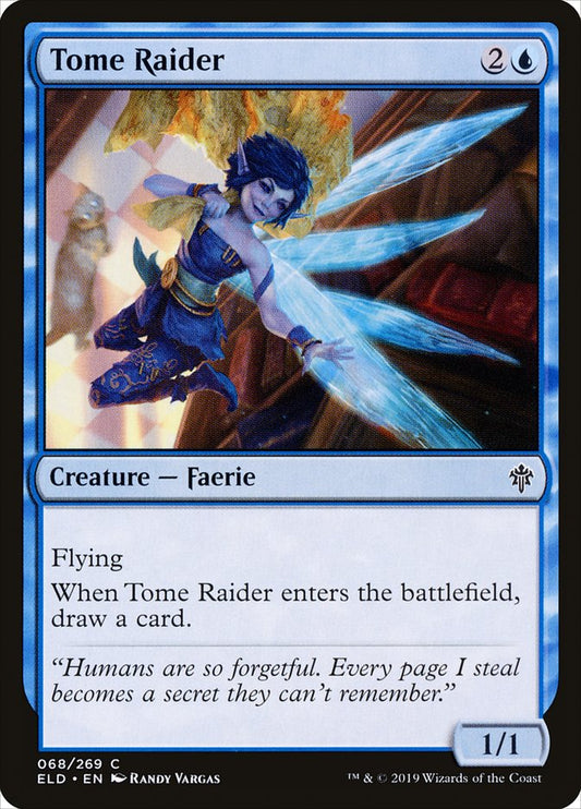 This Is An Image Of The Magic The Gathering Card Tome Raider From The Set Throne of Eldraine - Designed By Artist Randy Vargas