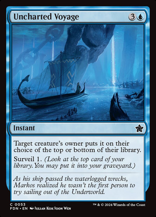 This Is An Image Of The Magic The Gathering Card Uncharted Voyage From The Set Foundations - Designed By Artist Julian Kok Joon Wen