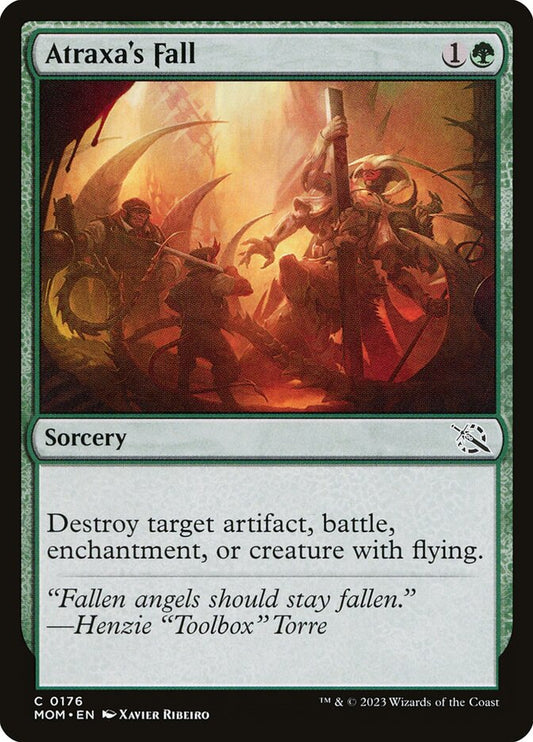 This Is An Image Of The Magic The Gathering Card Atraxa's Fall From The Set March of the Machine - Designed By Artist Xavier Ribeiro