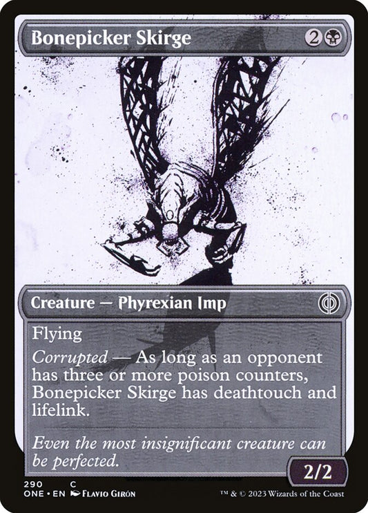 This Is An Image Of The Magic The Gathering Card Bonepicker Skirge From The Set Phyrexia: All Will Be One - Designed By Artist Dave Kendall