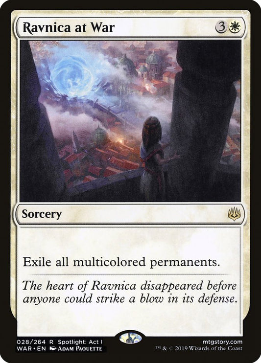 This Is An Image Of The Magic The Gathering Card Ravnica at War From The Set War of the Spark - Designed By Artist Adam Paquette