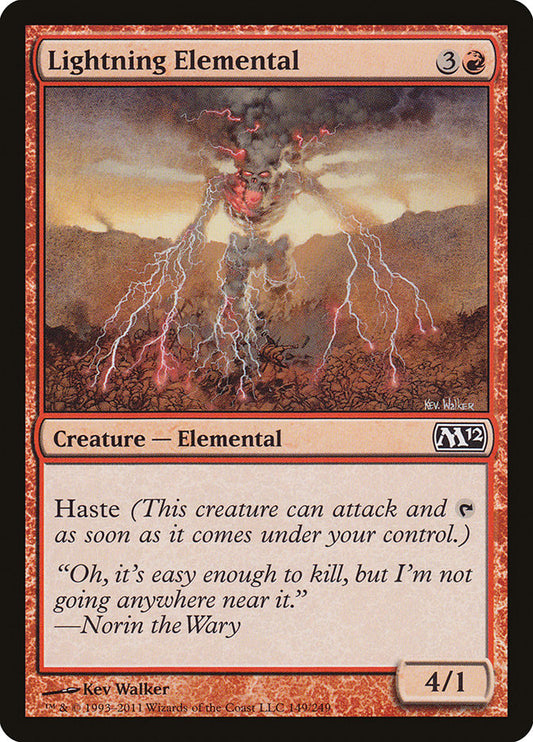 This Is An Image Of The Magic The Gathering Card Lightning Elemental From The Set Jumpstart - Designed By Artist Kev Walker