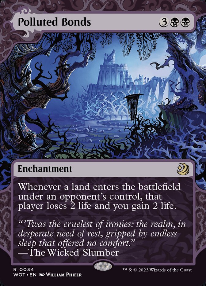This Is An Image Of The Magic The Gathering Card Polluted Bonds From The Set Shadowmoor - Designed By Artist Michael Sutfin