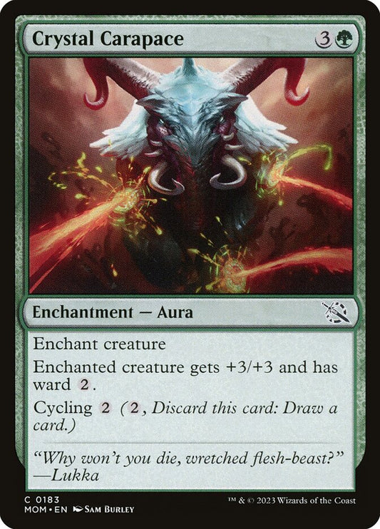 This Is An Image Of The Magic The Gathering Card Crystal Carapace From The Set March of the Machine - Designed By Artist Sam Burley