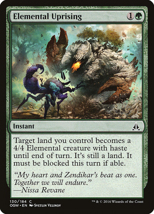 This Is An Image Of The Magic The Gathering Card Elemental Uprising From The Set Jumpstart - Designed By Artist Svetlin Velinov