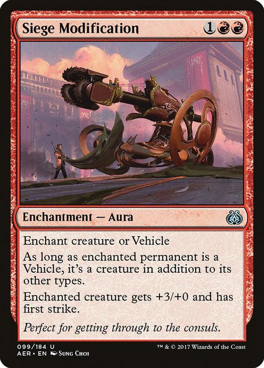 This Is An Image Of The Magic The Gathering Card Siege Modification From The Set Aether Revolt - Designed By Artist Sung Choi