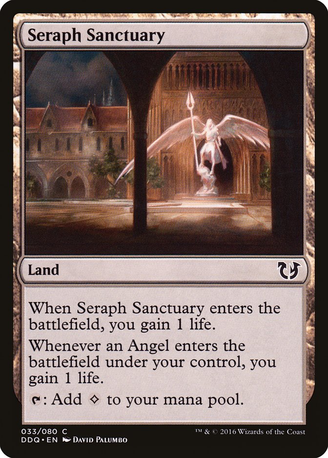 This Is An Image Of The Magic The Gathering Card Seraph Sanctuary From The Set Duel Decks: Blessed vs. Cursed - Designed By Artist David Palumbo
