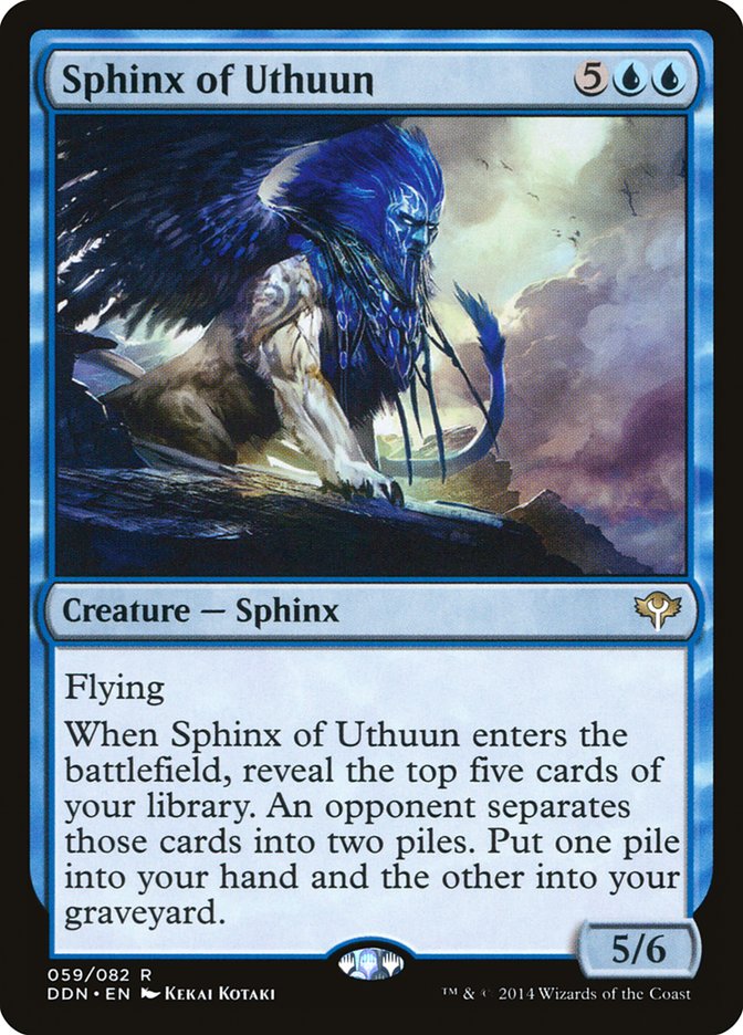 This Is An Image Of The Magic The Gathering Card Sphinx of Uthuun From The Set Commander Legends - Designed By Artist Kekai Kotaki