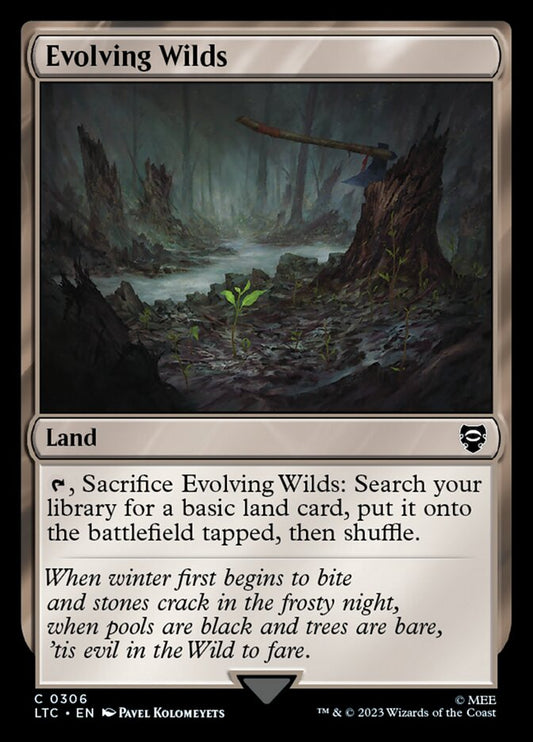This Is An Image Of The Magic The Gathering Card Evolving Wilds From The Set Tarkir: Dragonstorm - Designed By Artist Leon Tukker
