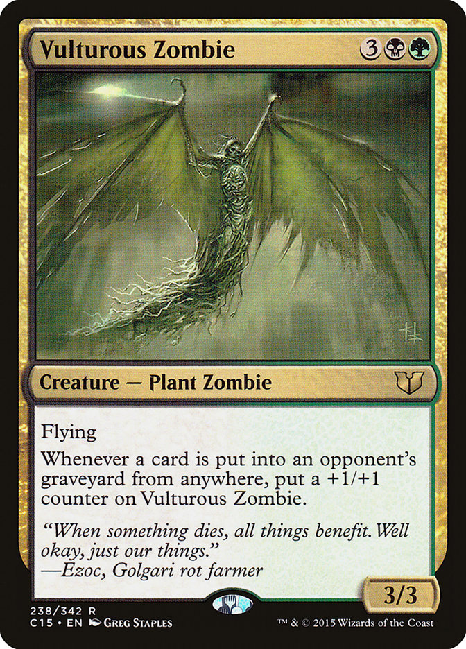 This Is An Image Of The Magic The Gathering Card Vulturous Zombie From The Set Commander Anthology Volume II - Designed By Artist Greg Staples