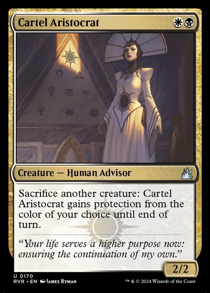This Is An Image Of The Magic The Gathering Card Cartel Aristocrat From The Set Ravnica Remastered - Designed By Artist James Ryman