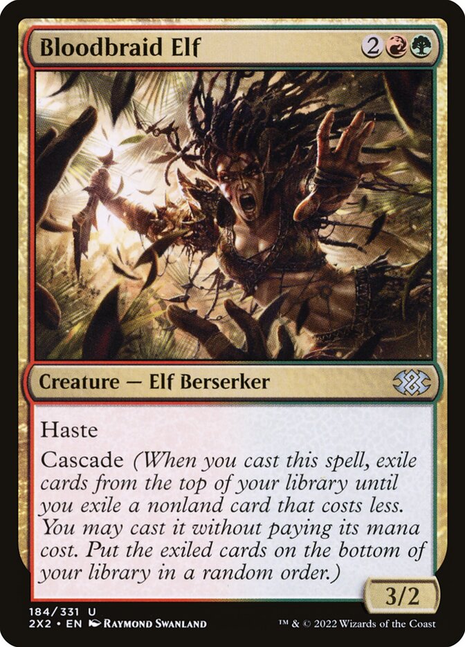 This Is An Image Of The Magic The Gathering Card Bloodbraid Elf From The Set Double Masters 2022 - Designed By Artist Raymond Swanland