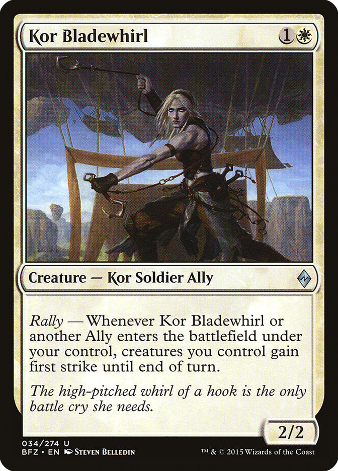 This Is An Image Of The Magic The Gathering Card Kor Bladewhirl From The Set Battle for Zendikar - Designed By Artist Steven Belledin