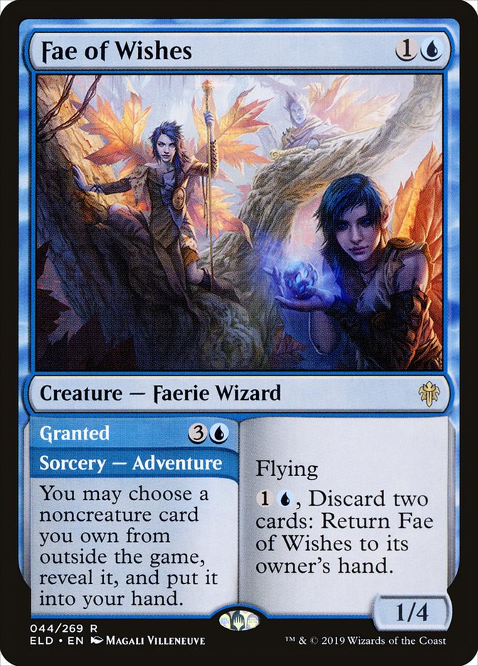 This Is An Image Of The Magic The Gathering Card Fae of Wishes // Granted From The Set Throne of Eldraine - Designed By Artist Magali Villeneuve