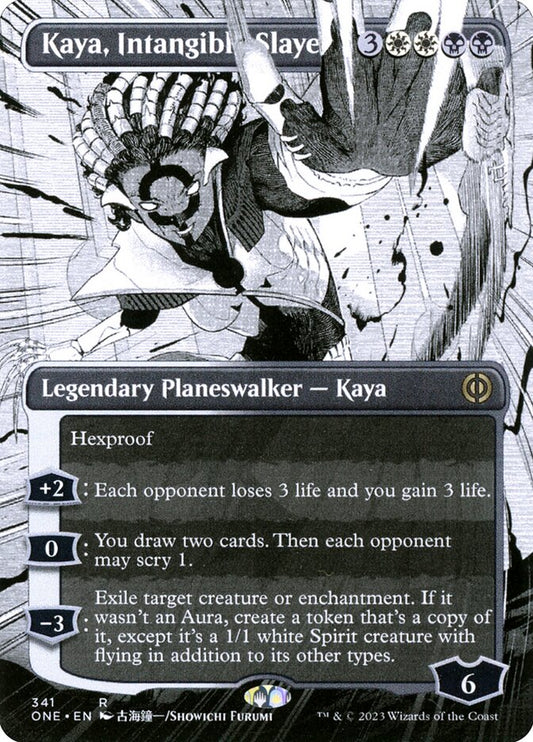 This Is An Image Of The Magic The Gathering Card Kaya, Intangible Slayer From The Set Phyrexia: All Will Be One - Designed By Artist Marta Nael