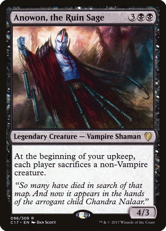 This Is An Image Of The Magic The Gathering Card Anowon, the Ruin Sage From The Set Crimson Vow Commander - Designed By Artist Dan Murayama Scott